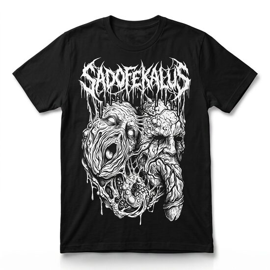 Black T-shirt Sadofekalus - Indecent Masks