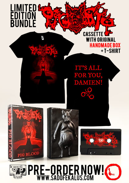 Pigsty - Pig Blood / Limited edition bundle / Cassette with handmade box + T-Shirt